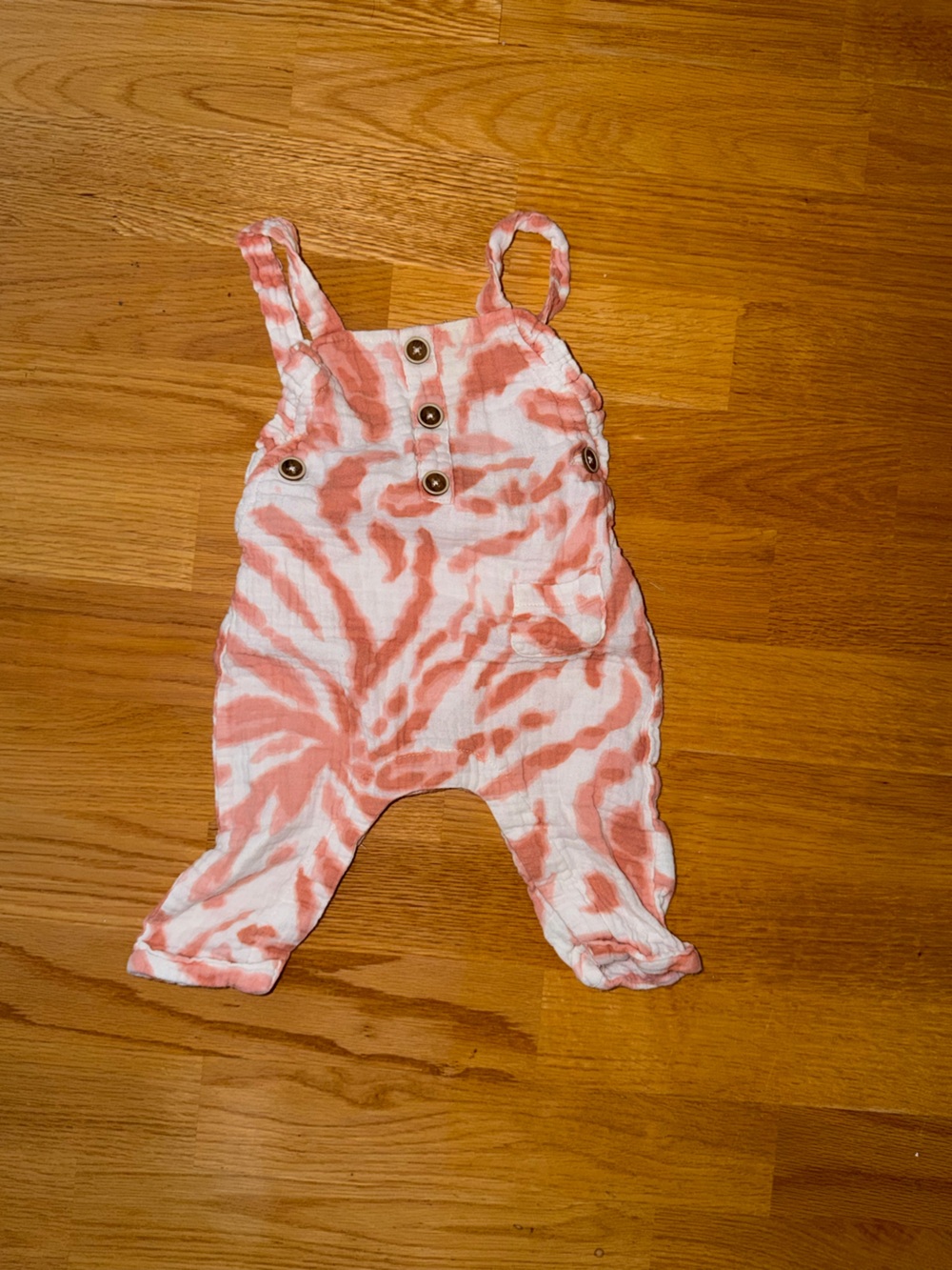 Kids Pink Tie-Dye Romper Overalls